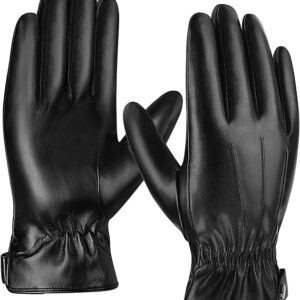Premium Black Leather Gloves for Men