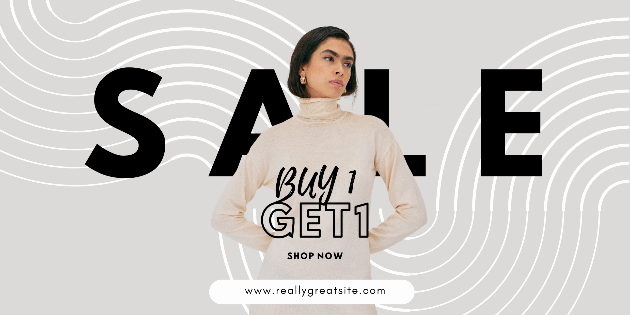 Black And Grey Modern Fashion Sale Banner Landscape